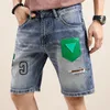 Herr shorts designer sommar jeans färgpunkt rippade hi street lyxys denim mode casual slim fit hip hop streetwear för manlig hbtf