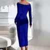 Casual jurken fluweel bodycon zwarte midi jurk voor vrouwen lange mouw ruches slanke fit avond vrouwelijk feest clubkleding vestido 2023