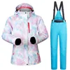 Ski -jassen winter dames ski jas en broek waterdichte super warme pakken dames snowboard snowboardende kleding merken1