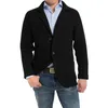 Herentruien Herfst Verkoopt Mens Sweater Coat Solid Color Turn Down Collar Cardigan Casual Suit jas Mode kleding