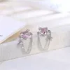 Charm Street Trend Pink Love Earrings Niche Design Sense High-End Cold Wind Earrings Female Daily Fashionable Earrings Jewelry Gifts G230320