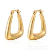 Boucles d'Oreilles Créoles Goutte Classique Creux Carré Ovale Cercle BijouxAcier Inoxydable Plaqué Or 18K Pour Femme