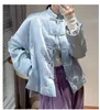 Rówek damski Wysokiej jakości chiński styl Retro Rayon Jacquard Lady Cotton Kurtka Zima Rok Elegancki długi rękawowy płaszcz pojedynczy piersi