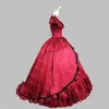 Robes décontractées 2023 Noble rouge manches longues volants Vintage robe victorienne médiévale Renaissance robes de bal pour la fête