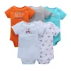 Unie born Baby Rompers Clothing 7Pcs/Lot Infant Jumpsuits 100%Cotton Children Roupa De Girls&Boys Clothes 220315