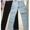 Jeans da uomo Jeans da uomo Pantaloni da uomo Lavaggio Tinta unita Tasche multiple Denim Jeans cargo a vita media Taglie forti Pantaloni casual Fahsion Ma Abbigliamento quotidiano 0321H23