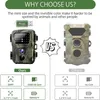 Caméras de chasse Mini Trail Camera 2 Pack 20MP 1080P Caméras de jeu Vision nocturne Activé par le mouvement Caméra de chasse étanche Surveillance de la faune Piège 230320