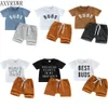 Kledingsets Babykleding Set Zomer Casual katoenen Katoen Korte Mouw Tops T -shirts Shorts voor Boy Set Toddlers 2pcs Kid Baby Sport Outfit Kleding Z0321