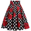 Jupes rétro Vintage femmes Midi taille haute coton 3XL décontracté Streetwear quotidien années 60 à pois Pinup Rockabilly patineuse 230321