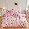 Sängkläder sätter Solstice Home Textile Girl Boy Kids Set Red Cherries Däcke Cover Sheet Pillow Case Woman Adult Beds King Queen Full 230321