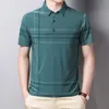 Polo da uomo Ymwmhu Moda Slim Polo da uomo Nera Manica corta Camicia estiva sottile Streetwear Polo maschile a righe per abbigliamento coreano 230321