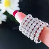 Oogverblindende kubieke zirkonia ringen verlovingsvingeraccessoires voor vrouwen van hoge kwaliteit zilveren kleur mode sieraden