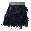 Skirts Super Fairy Sweet Feather Ostrich Leather Bubble Short for Women Birthday Party Wear Lady Princess Mini 230321