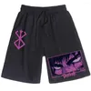 Herr shorts anime herr berserk tarmar tryck fitness träning kroppsbyggande korta byxor man jogging träning sport unisex