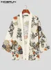 Mens Trailtits Baskı Setleri Retro Yarım Kollu Açık Dikiş Gömlek Kimono Şort İki Parça Sokak Giyin