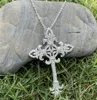 Zincirler 2023 En çok satan kolye lüks mücevher 925 STERLING Silver Cross Anahtar Kolye 5a Kübik Zirkonya Düğün Çiçek Hediyesi