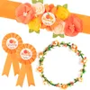 Sleep Lounge 5Pcs Little Cutie Citrus Maternity Sash Set Mom to be Flower Belt Decoration Orange Clementine Wreath Headdress Po Prop Gift 230320