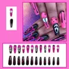 Falska naglar Delikat återanvändbar fullt omslag Halloween Fake DIY Manicure Tool Utsökta mönster PVC Nagelkonstlappar leveranser