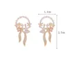 Fascino francese romantico colore rosa fiore squisito bowknot zircone orecchini per le donne semplice luce lusso signora perla orecchino regalo G230320