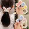 Kot Ear Pearl Hair Rope Dziewczyny Śliczne elastyczne opaski do włosów Akcesoria do włosów Dzieci Flower Cartoon Opaski na głowę ozdoby nakrycia głowy