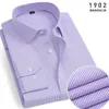 Chemises décontractées pour hommes Vêtements d'été pour hommes Chemises sociales à manches longues pour hommes Chemise à rayures bleues sans repassage Salopette Chemises élégantes pour hommes Chemise masculine pour hommes 230321