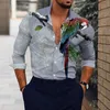 Camicie casual da uomo Moda uomo Stampa digitale 3D alla moda Abito camicia formale con risvolto a maniche lunghe traspirante e leggero