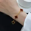 Designer Bracelet Luxury Leaf Clover Charm Elegant Fashion Gold Agate Shell of Pearl Holiday Special Counterp2nwlylt