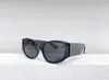 0258s Schwarz Grau Oval Sonnenbrille für Frauen Cat Eye Form Große Sonnenbrille Designer Sonnenbrille Shades Occhiali da sole Brille UV400 Brillen mit Box