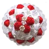 Fiori nuziali WifeLai-A 1 pezzo di lusso bianco rosso rosa spilla in pizzo bouquet da sposa diamanti punto decorazione W2281