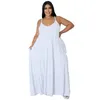 Casual Dresses Summer 2023 Women Plus Size Clothing Sexig Halter Camisole Dress Chic PLEATDED ELEGANT MAXI LONG