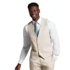 Trajes de hombre con solapa de muesca, traje de hombre a la moda hecho a medida para hombre, chaqueta de boda para novio guapo, ropa para cita, 3 piezas ajustadas