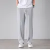 Pantalon homme décontracté drapé Baggy mode droit pantalon large jambe pantalon de survêtement Streetwear noir abricot gris clair 230320