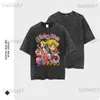 Herren T-Shirts Anime Sailor Moon T-Shirts Vintage Washed Tsukino Usagi Girl Grafik T-Shirts Übergroße Streetwear Manga Kurzarm Tops T-Shirts T230321