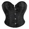 Bustiers Corsets 섹시한 여자 검은 자카드 코르셋 가슴 탑 레이스 업 플라스틱 뼈가 달린 오버 버스트 허리 트레이너 레트로 스팀 펑크 CorseletBustier