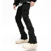 Мужские джинсы Vibe Style с кисточками, коричневые мужские брюки в стиле хип-хоп в стиле гранж, одежда Y2k, прямые женские расклешенные повседневные джинсовые брюки, Ropa Hombre