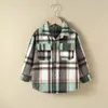 Kids Shirts FOCUSNORM 2-7Y Fashion Kids Girls Boys Shirts Jacket Outwear 4 Colors Plaid Printed Long Sleeve Single Breasted Coats 230321