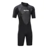 Drysuits 1Set 3mm Erkek Kısa Kollu Patchwork Wetsuit Tek Parça Neopren Zip Dalış Elbisesi Spearfishing Yüzme Kentsel Plaj Mayo M4XL 230320