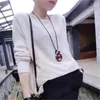 Pendant Necklaces Ahmed Jewelry Korea Metal Imitation Pearl Pendants Woman 2023 Long Sweater Chain Necklace