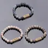 Strand Beaded Strands Charm Pulsera de mamá de piedra natural para madre Padre Regalo Pulseira Stretch Beads Chakra Pulseras Hombres Mujeres Joyería de yoga