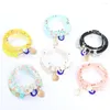 Bracelets porte-bonheur coloré charmant résine démon oeil Bracelet multicouche chanceux femmes bohème main chaîne mode Handwear