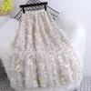 Skirts Three-dimensional Embroidery Butterfly Net Yarn Skirt Female 2023 Summer Heavy Industry A-line Temperament Large