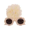 2pcs/lot bebek kız güneş gözlükleri çiçek saç klipleri set şifon çiçek saç tokaları moda ayçiçeği gözlükleri doğum günü hediyesi