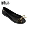 Sandals 2023 Fashion Melissa Ladies Jelly Women's Flat Sweet Girls Pointed Square Button Bow Single Shoes G230321