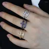 Wedding Rings van hoge kwaliteit Iced Out Bling Full Tovered 5A Cubic Zirconia CZ Zwardvormige Hip Hop Women Men Finger Ring Sieraden