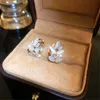 Urok New Style 18K Gold Stated Chrron Cat's Liść Oko Ucha Kurek francuski w stylu French Moda Premium Luksusowe kolczyki Net Red Delicate Earring G230320