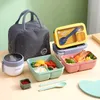 Lunch Boxes Portable Bags for Children School Office Bento with Tableware Thermal Bag Complete Kit Microwavable Heating 230320