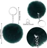 Fuzzy Fur Ball Pendants For Party Christmas Gifts Keychain Car Bag DIY Cute Key Rings RRA1031