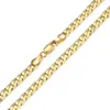 Chains 5mm Mens Womens Necklace Chain Cut Flat Curb Cuban Link 585 Rose Yellow Gold Color GNM89