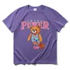 メンズTシャツinakaパワーTシャツ面白いピンクバスケットボールベアパターン夏の男性女性プレミアムピュアコットンティー特大Tシャツ230321