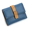 Portefeuilles Luxe portemonnee Nieuwe lederen portefeuilles Dames Coin Short Hasp Handtas Panelled Multi Card Tri-fold Wallet Female Small Money Portemonnees G230327